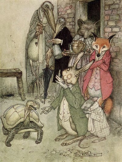 A nyúl és a teknős alkotó: Arthur Rackham