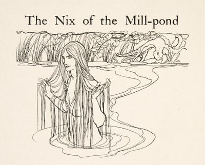 The Nix of the Mill-Pond, a Little Brother & Little Sister és a Grimm testvérek egyéb meséiből, pub.1917 (litho) alkotó: Arthur Rackham