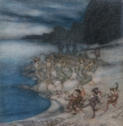 The Pert Fairies és The Dapper Elves (akvarell, toll és fekete tus) alkotó: Arthur Rackham