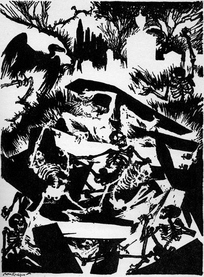 "Az idő előtti temetés", Edgar Allan Poe alkotó: Arthur Rackham