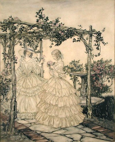 A Rózsakert, 1923-1925 (akvarell, papír) alkotó: Arthur Rackham