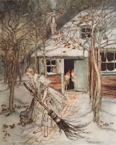 A három kis ember az erdőben, a Little Brother & Little Sister és a Grimm testvérek egyéb meséiből, pub.1917 alkotó: Arthur Rackham