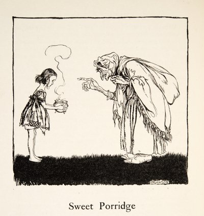 A kicsi elment, és hozta a dobozt, a Little Brother & Little Sister és a Grimm testvérek más meséiből, pub.1917 (litho) alkotó: Arthur Rackham