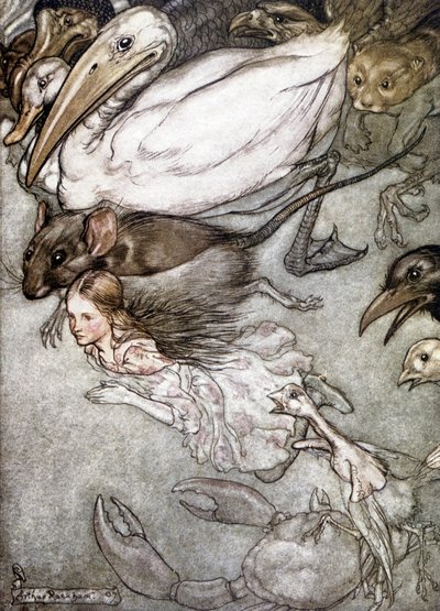A könnyek tava – Lewis Carroll „” Alice kalandjai csodaországban” című művében, ill. írta Arthur Rackham alkotó: Arthur Rackham