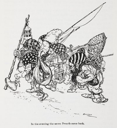 A hét törpe a hóvirágból (Hófehérke) alkotó: Arthur Rackham