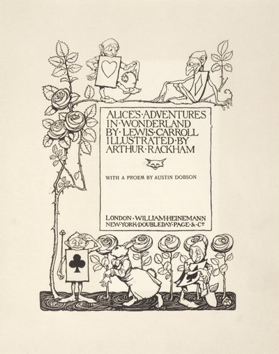 Címlap, Alices Adventures in Wonderland, szerző: Lewis Carroll, pub.1907 alkotó: Arthur Rackham