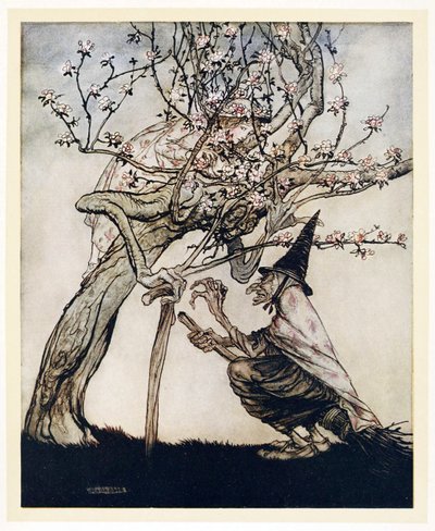 Az enyém fája! Ó az én fájom! Láttad az én szemtelen kis szobalányomat?, az angol tündérmesékből, kocsmából. 1922 alkotó: Arthur Rackham