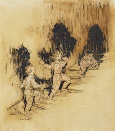 A karácsony előtti éjszaka, illusztráció a Karácsony előtti éjszakából, Clement C. Moore, 1931 (toll, tinta és WC papíron) alkotó: Arthur Rackham