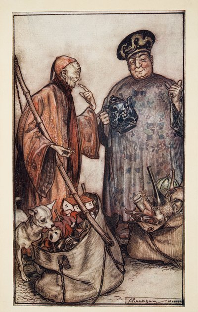 Two of The Sages ?. Mint Pedlars among Us, Jonathan Swift (1667-1745) Gulliver utazásaiból, pub. 1909 alkotó: Arthur Rackham