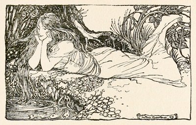 Undine a vízbe néz, „Undine”-ból alkotó: Arthur Rackham