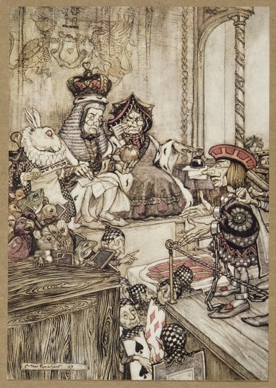 Ki lopta el a tortákat?, Alice kalandjai csodaországban, Lewis Carroll, pub. 1907 (színes litó) alkotó: Arthur Rackham