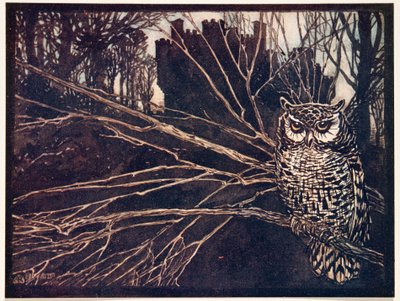 ? vagy egy csikorgó bagoly.., A Grimm testvérek tündérmeséi, kocsma. 1909 alkotó: Arthur Rackham