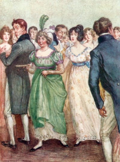 Illusztráció a Northanger Abbey számára, Jane Austen alkotó: Arthur Wallis Mills