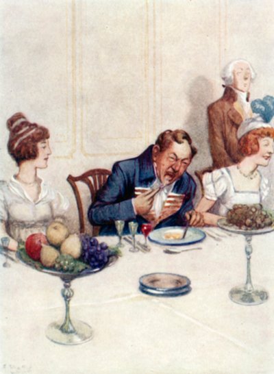 Illusztráció a Büszkeség és balítélethez, Jane Austen alkotó: Arthur Wallis Mills