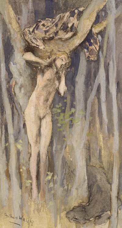 Hamadryad - Spirit of a Tree, 1890 körül (pasztell, ceruza és akvarell papíron) alkotó: Arthur Wardle