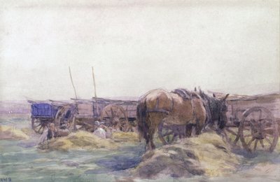 Szénakocsik lóval (akvarell papíron) alkotó: Arthur Winter Shaw