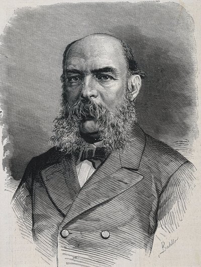 AMADOR DE LOS RIOS, Jose (1818-1878). Angol történész és szemita. "La Ilustracion Espanola y Americana. Metszet. alkotó: Artist Unknown