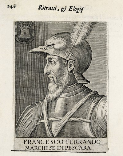 AVALOS, Fernando Francisco Francisco (1490-1546). Spanyol hadvezér. Xilográfia. SPANYOLORSZÁG. MADRID (AUTONÓM KÖZÖSSÉG). Madrid. Nemzeti Könyvtár alkotó: Artist Unknown