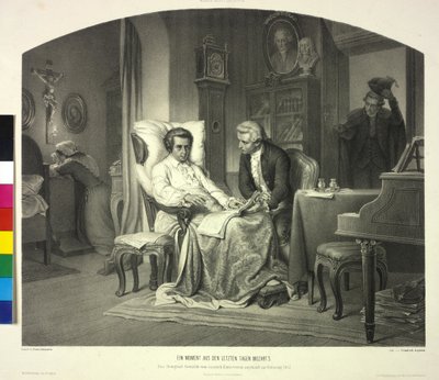 Egy pillanat Mozart utolsó napjaiból alkotó: Artist Unknown
