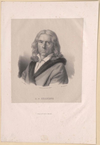 Adelbert von Chamisso (nyomtatás) alkotó: Artist Unknown