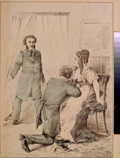 Alekszandr Puskin (1799-1837) (litográfia) alkotó: Artist Unknown