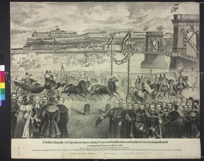 A császári pár érkezése az udvari raktárba Budapesten 29-én. január 1866. alkotó: Artist Unknown