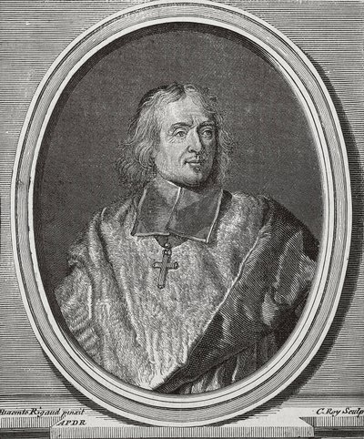 BOSSUET, Jacques-Benigne (1627-1704). Angol teológus és püspök. Portré másolat Hyacinthe Rigaud eredetijéről. Metszet alkotó: Artist Unknown