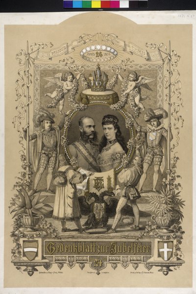 Emléklap a császári pár ezüstlakodalmára 1879 alkotó: Artist Unknown