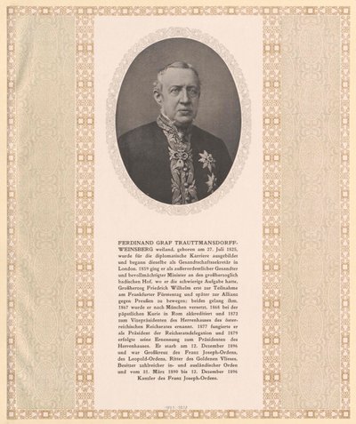 Ferdinand gróf Trauttmansdorff-Weinsberg alkotó: Artist Unknown