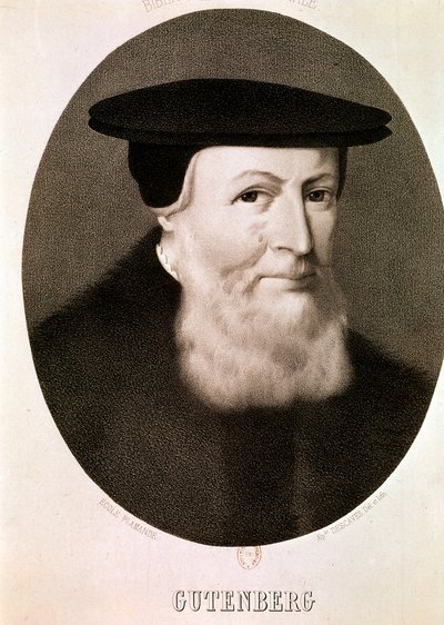 GUTENBERG Johannes: GUTBERG GUTBERG: Portré (metszet) alkotó: Artist Unknown