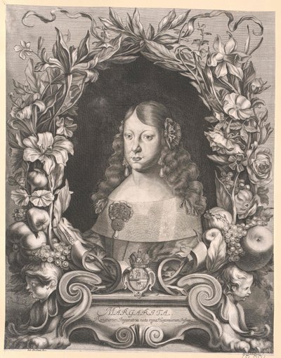 Margarete Theresia spanyol infánsnő (nyomtatás) alkotó: Artist Unknown