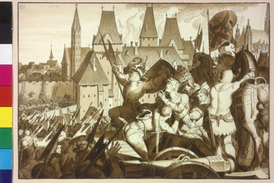 I. Maximilián király ismét meghódítja Bécset és ősei várát alkotó: Artist Unknown