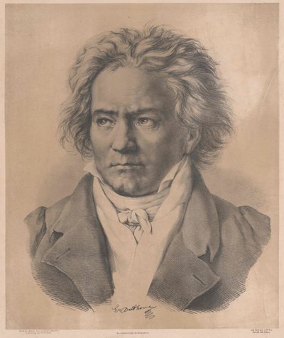 Ludwig van Beethoven (nyomtatás) alkotó: Artist Unknown