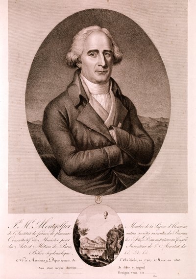 MONTGOLFIER Joseph Michel, a repülés úttörője (metszet) alkotó: Artist Unknown