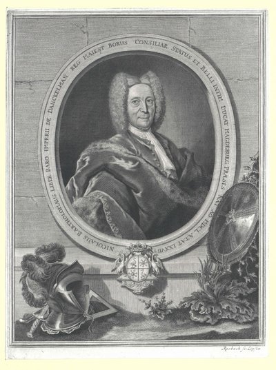 Nikolaus Bartholomew Baron von Danckelmann (nyomtatás) alkotó: Artist Unknown