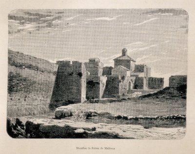 Palma de Mallorca. Falak (metszet) alkotó: Artist Unknown