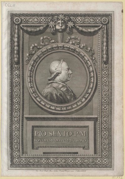 VI. Pius pápa (nyomtatás) alkotó: Artist Unknown