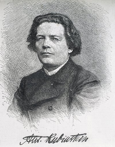 RUBINSTEIN, Anton Grigorjevics (1829-1894). Orosz zeneszerző és zongoraművész. Anton Rubinstein dedikált portréja. Metszet. alkotó: Artist Unknown