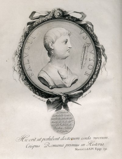 SALLUST (I. E. 86-35). Római történetíró. Metszet. alkotó: Artist Unknown