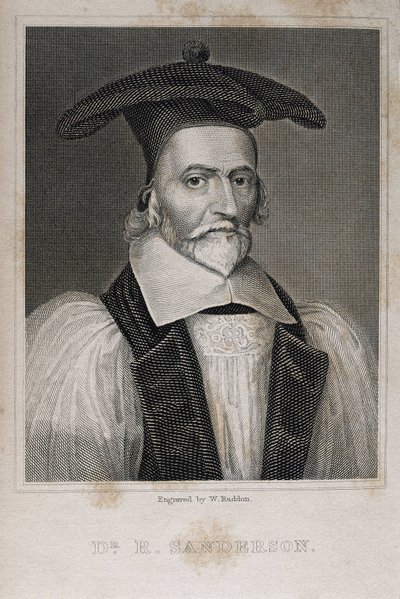 SANDERSON, Robert (1587-1663). Angol teológus és kazuista. Metszet. alkotó: Artist Unknown