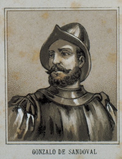 SANDOVAL, Gonzalo de (1497-1527). Spanyol hódító Új-Spanyolországban (Mexikó). Metszet. alkotó: Artist Unknown