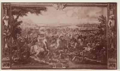 Bécs domborműve az 1683-as Gobelin faliszőnyegen a bécsi Hofburg palota "Ritterstube"-jában. alkotó: Artist Unknown