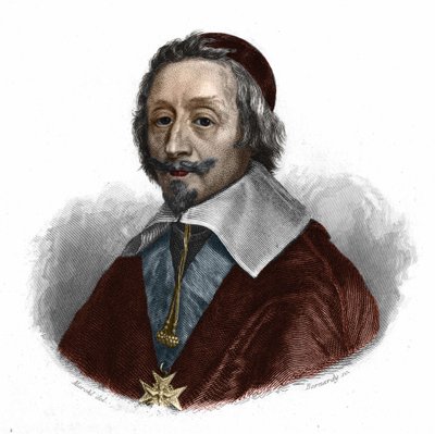 Armand Jean Du Plessis, Richelieu Prélat bíboros és francia államférfi portréja (sz. Párizsban). alkotó: Artist Unknown