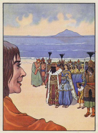 Illusztráció a Gulliver utazásaihoz, Jonathan Swift alkotó: Artus Scheiner