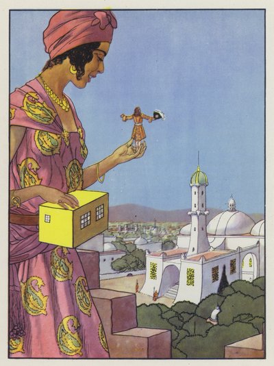 Illusztráció a Gulliver utazásaihoz, Jonathan Swift alkotó: Artus Scheiner