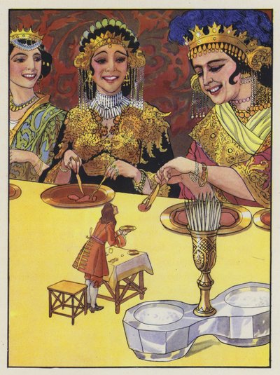 Illusztráció a Gullivers utazásokhoz, Jonathan Swift alkotó: Artus Scheiner