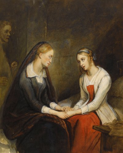 Effie és Jeanie Deans. Walter Scott The Heart of Mid-Lothian című műve után, 19. század első negyede... alkotó: Ary Scheffer