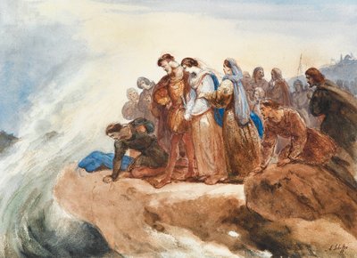 Illusztráció Friedrich Schiller Der Taucher, A búvár című balladájához. alkotó: Ary Scheffer