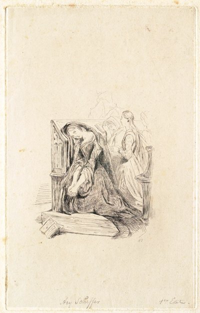 Marguerite a templomban alkotó: Ary Scheffer