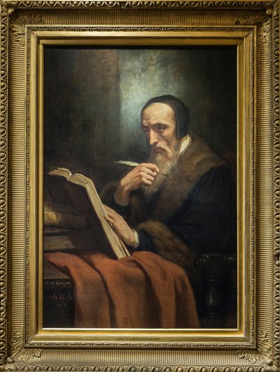Kálvin János (Jean Cauvin) portréja, francia író, teológus és lelkész a protestáns reformáció idején (1509-1564) - Ary Scheffer (1795-1858) festménye. musee de la vie romantique - Párizs alkotó: Ary Scheffer